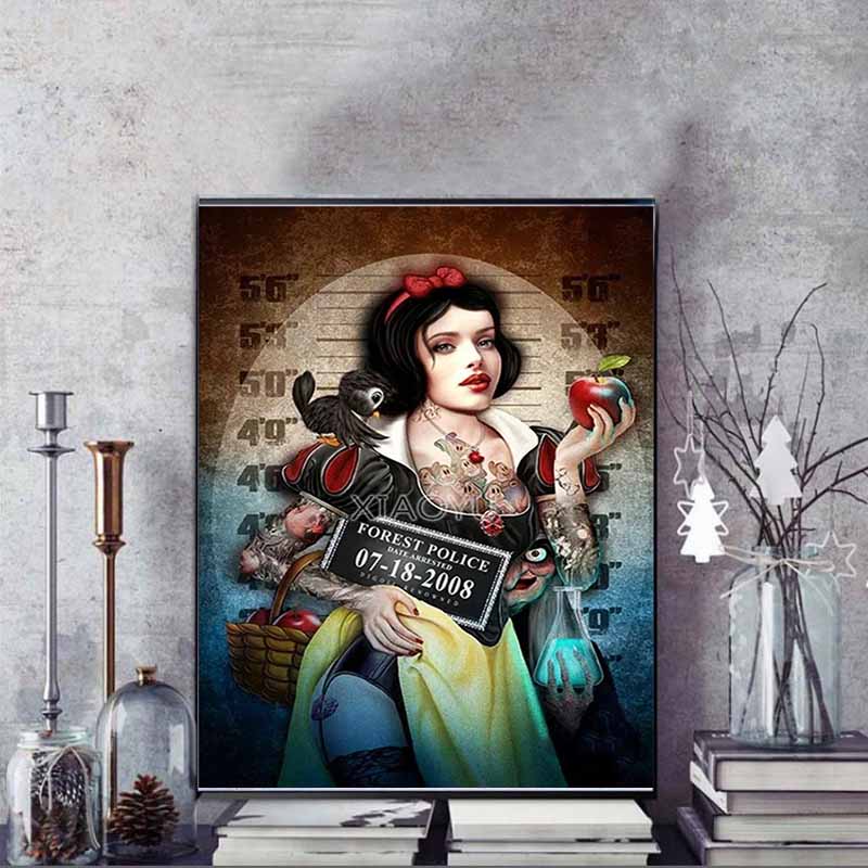 Disney Diamond Painting Dark Themed Snow White Art Painting Cartoon Diamond Painting Full Diamond Cross-stitch DIY Gift Home Decoration