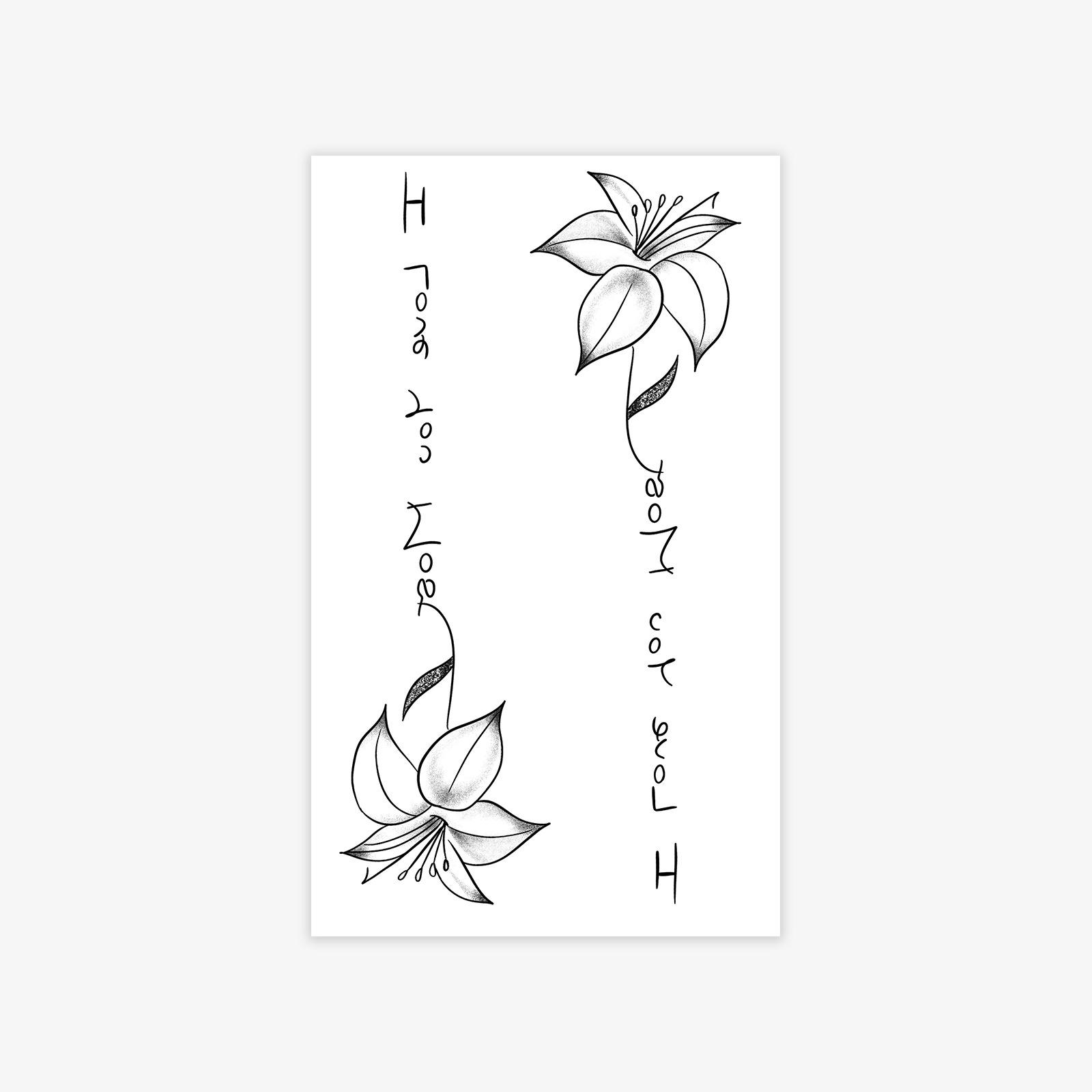 Flower English Short Sentences Tattoo Stickers Small Fresh Babes Sweet Cool Tattoo Stickers Waist Abdomen Clavicle 9*15