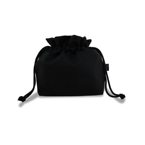 ARASAWA Washable! Insulated Lunch Drawstring Pouch, Keeps Food Cold and Hot, Washable, Simple, Stylish, Compact, for Men and Women (Black)