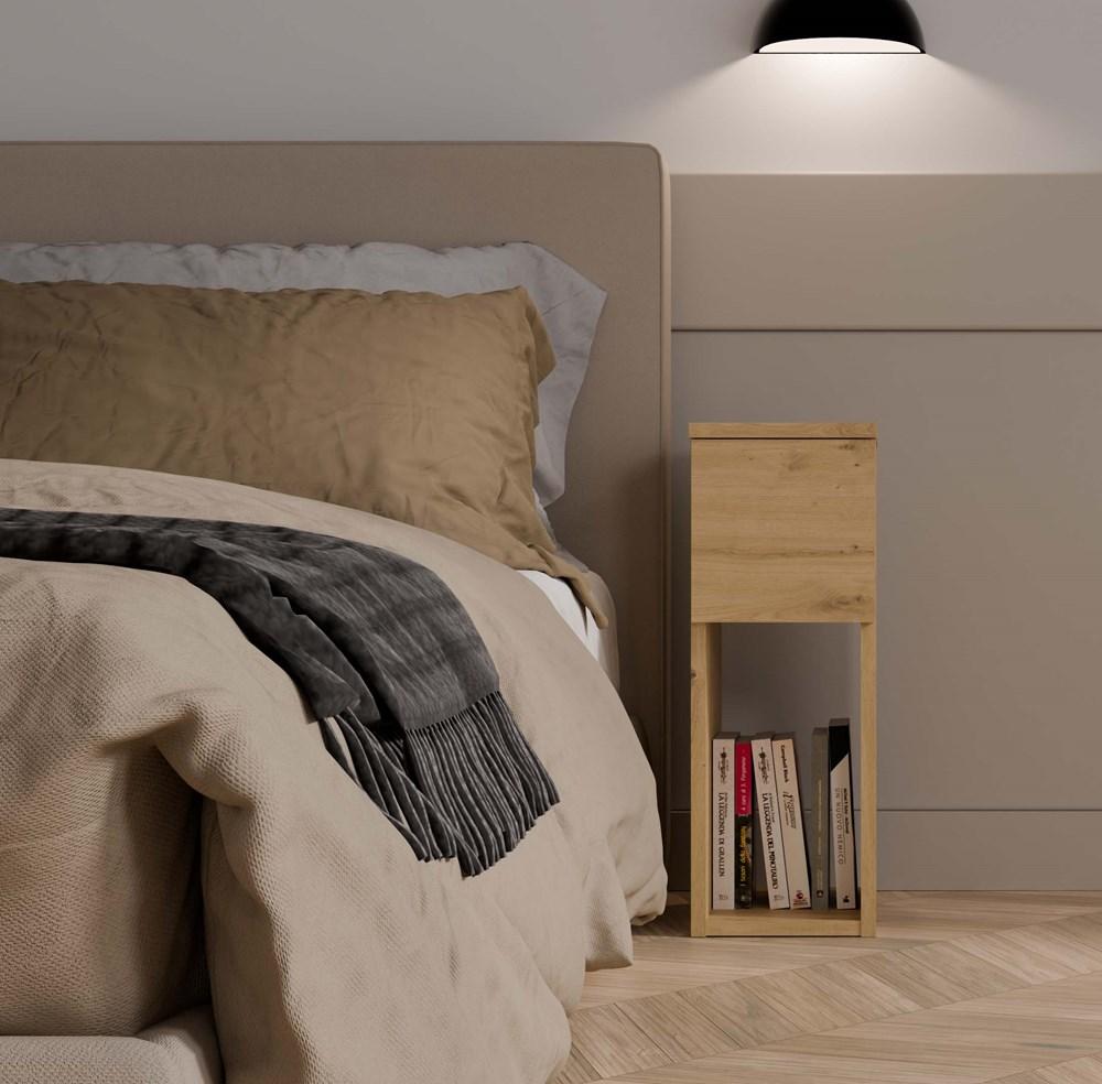 Galax 20 1S Oak Artisan Nightstand with Drawer for Bedroom