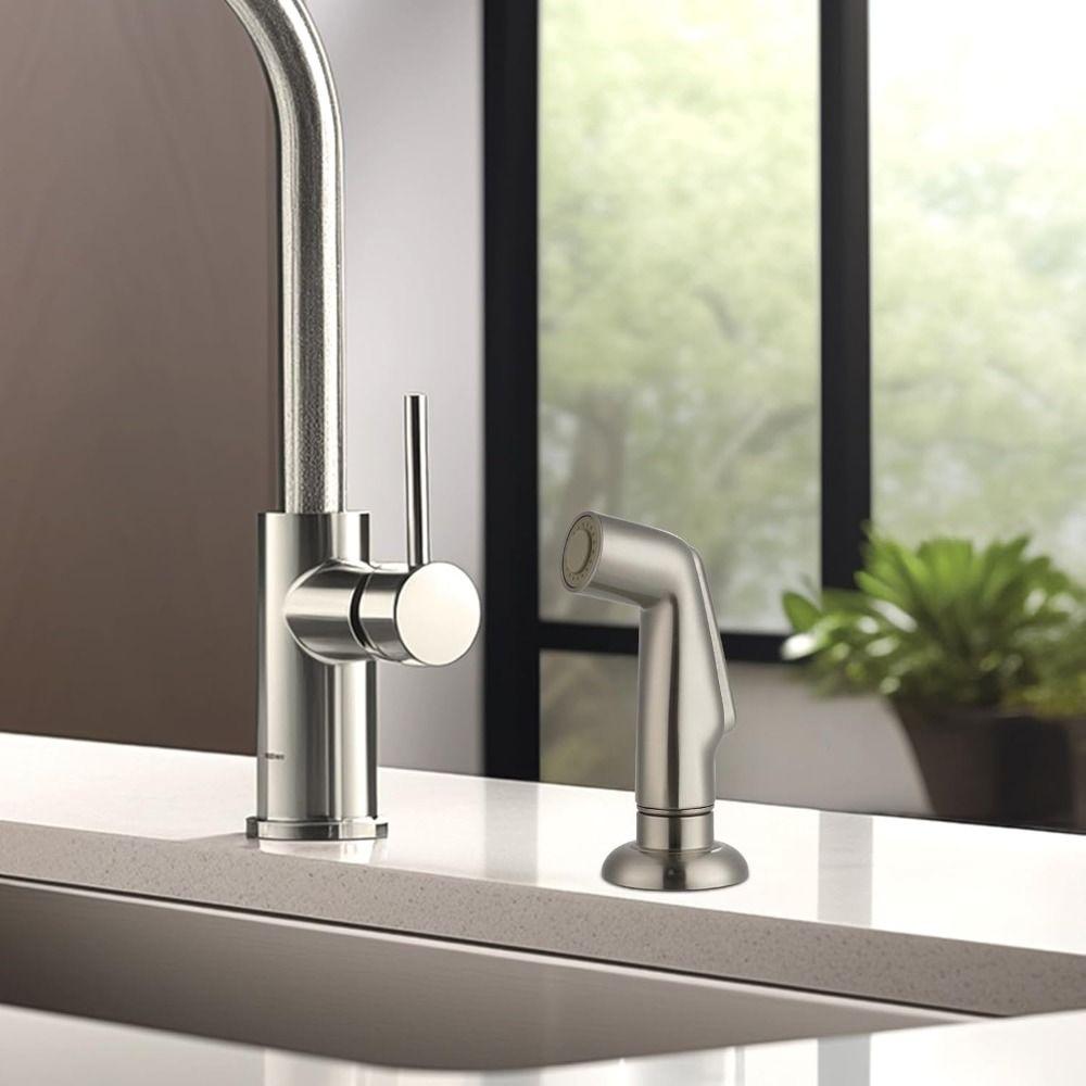 Brushed Nickel Faucet Extender Chrome Universal Faucet Side Sprayer Heads Durable Sink Faucet Replacement Kitchen Supplies
