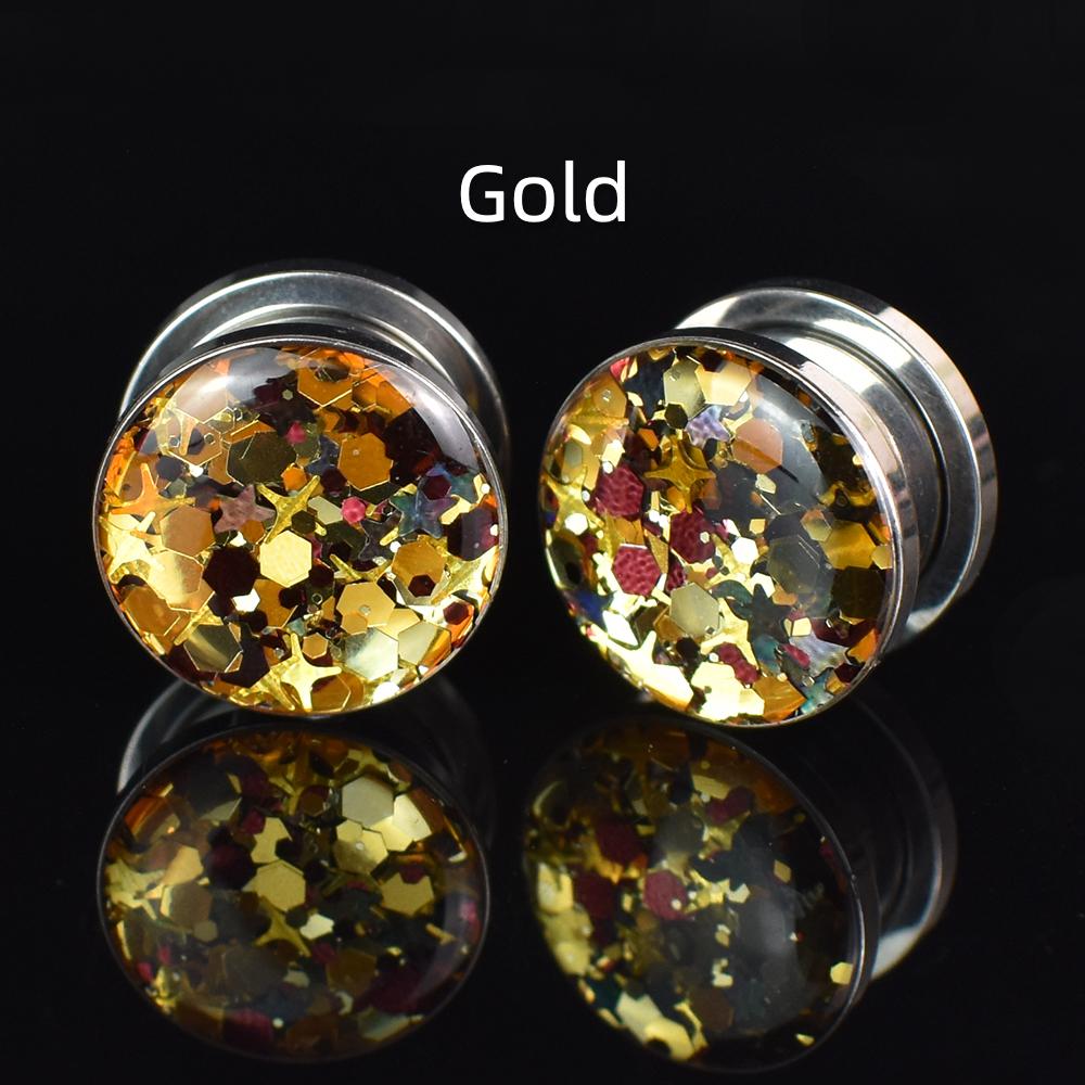 3-40mm Twinkle Ear Gauges Plugs and Tunnels Screw Fit Ear Stretcher Expander Body Jewelry