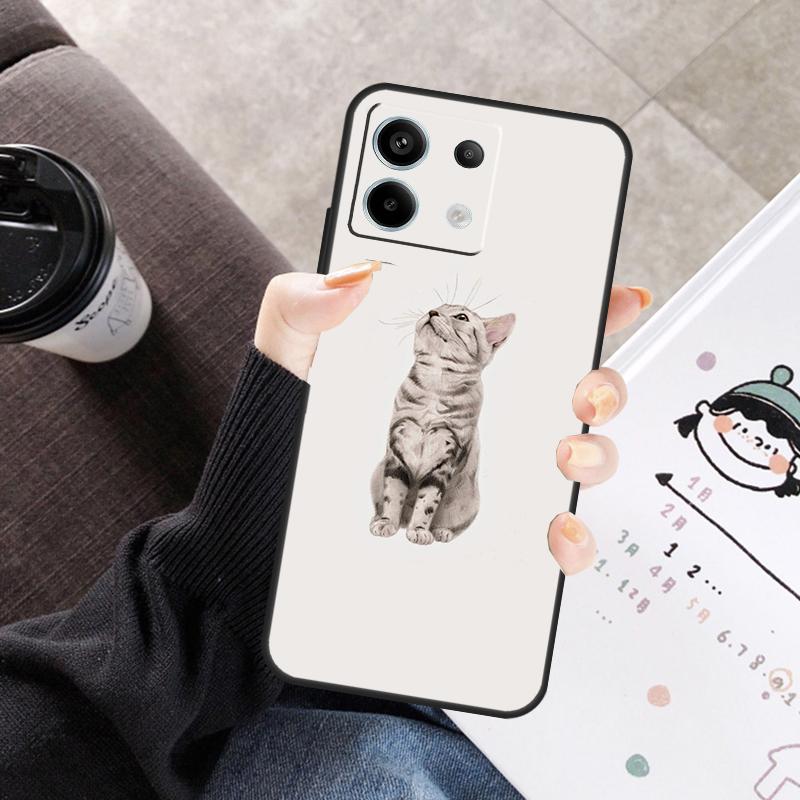 Cute Cat Animal Cover For Xiaomi Redmi Note 14 13 10 11 12 15 Pro Plus Case For Redmi 15 15C 14C 10C 12C 13C