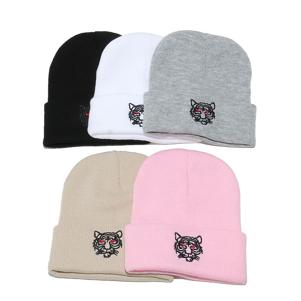 Tiger Head Wool Knitted Hat Student Outdoor Men's and Women's Winter Thermal Hat Pullover Hat Men