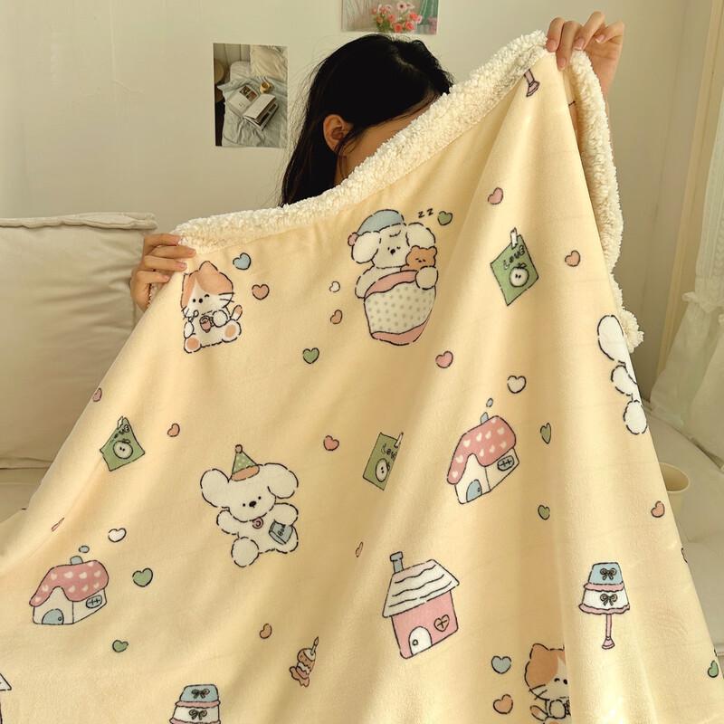 LISM Weekend Pet Park Milk Fleece Throw Blanket