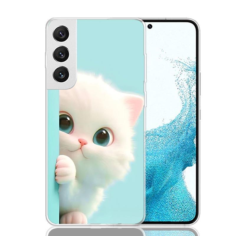 Cat Cute Kitten Cartoon Phone Case For Samsung Galaxy S26 S25 Edge S24 S23 FE S22 Ultra S21 Plus S20 + Fundas Cover Coque Galaxy