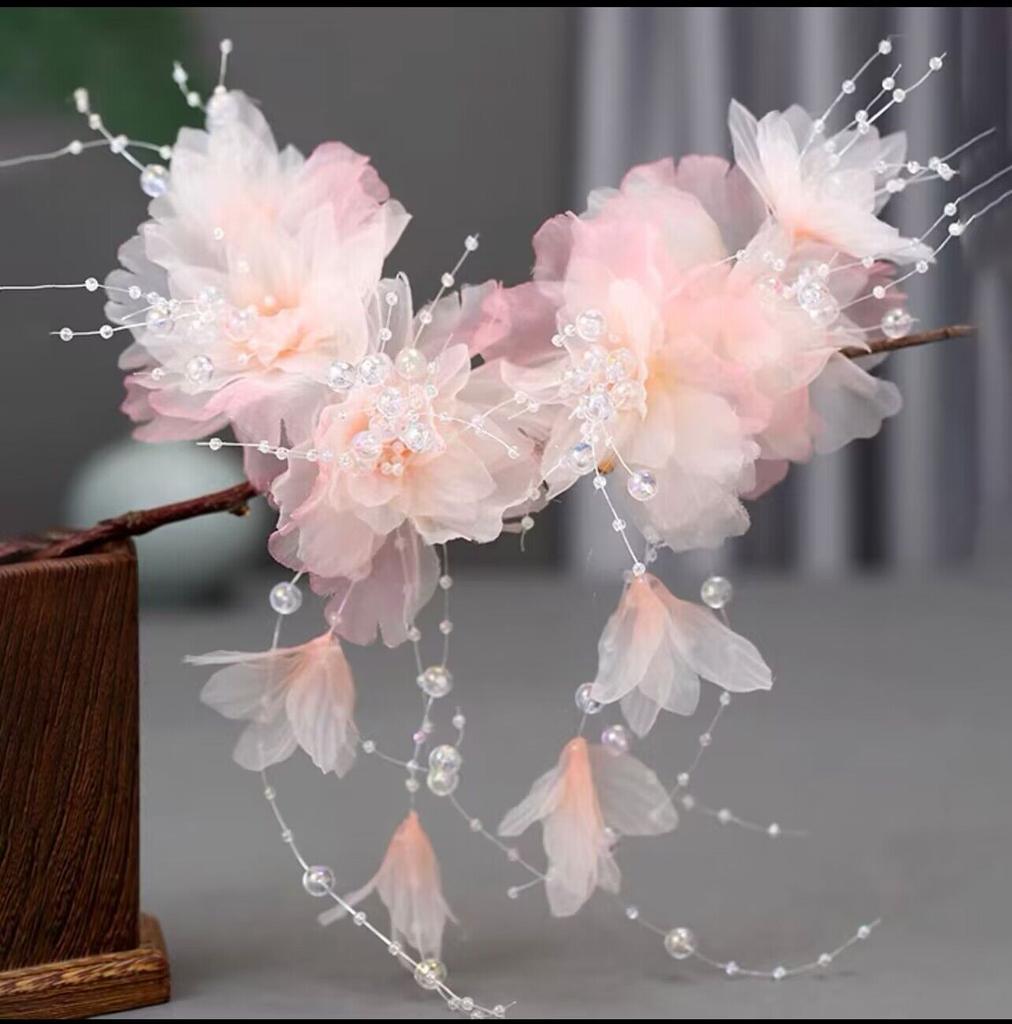 Headdress New Wholesale Girl Antique Fairy Gas Juan Yarn Ironing Flower Edge Clip Festival Performance Accessories