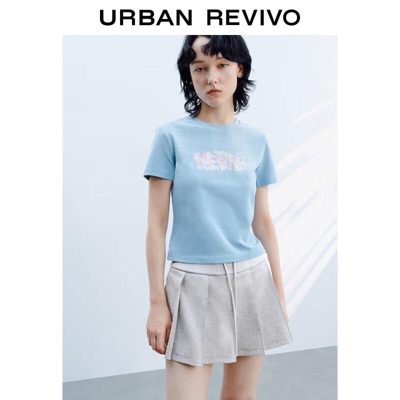 UR 2025 Fall Women s Slim Fit Contrast Print T-shirt L