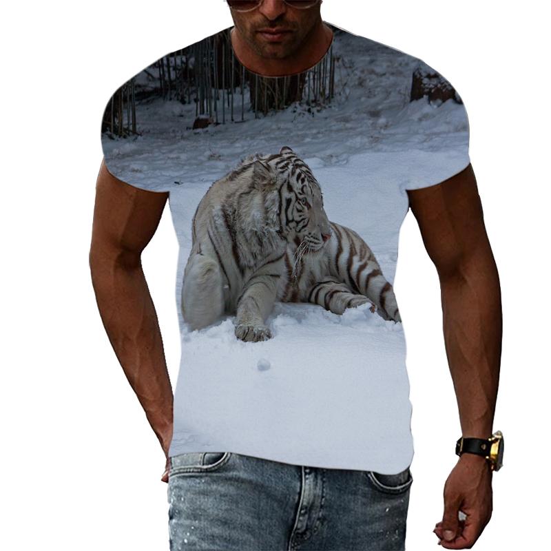 New Fashion 3D Printing Animal Tiger Graphic T Shirts Summer Casual Trend Hip Hop Harajuku Style T-shirt Trendyol Men's Store