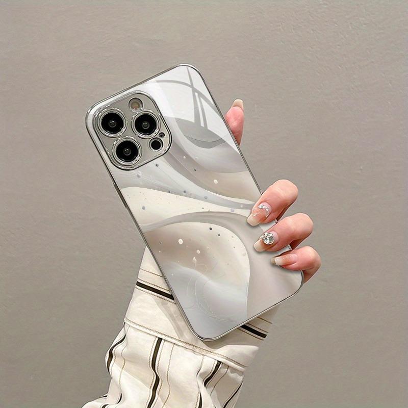 Minimalist Creative Ripple Pattern Electroplated Phone Case For Samsung Galaxy S25 S24 S23 Ultra Plus FE Tempered Glass Cover