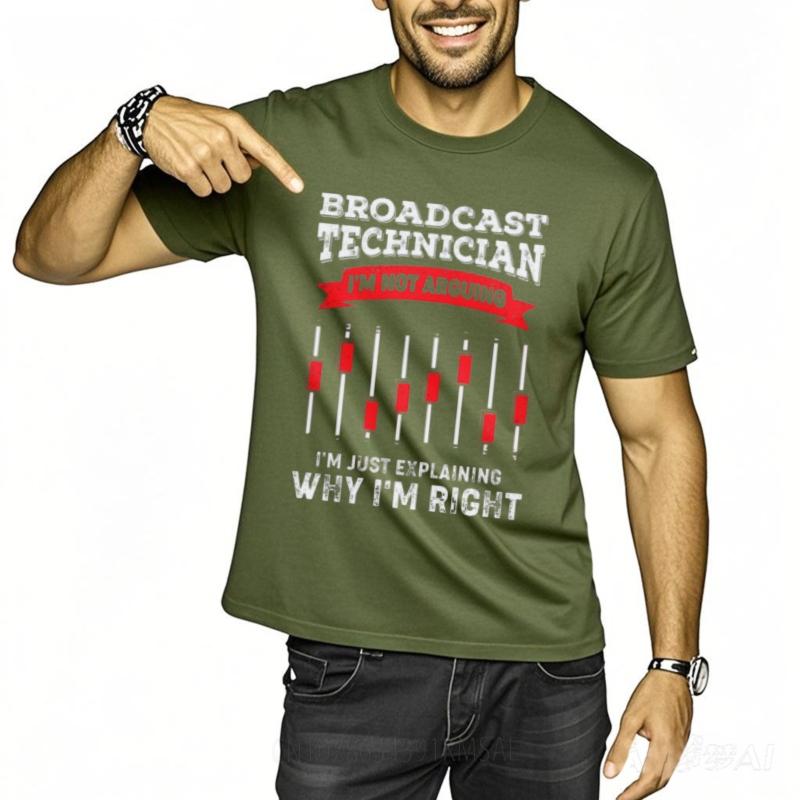 Printed Teenagers Short Sleeve Tshirt Black Broadcast Technician Im Not Arguing Im Just Explaining Why Im Right Fashionable