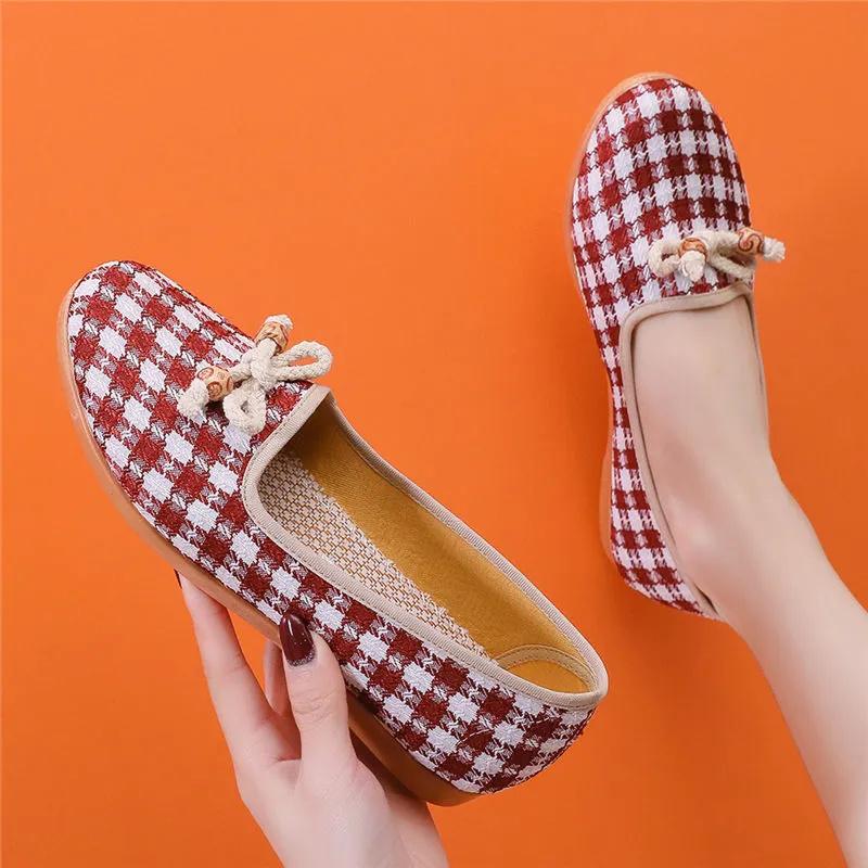 Cresfimix Sapatos Femininas Lady Cute Sweet Light Weight Bow Tie Slip on Flat Loafers for Spring & Summer Women Cute Shoes A498