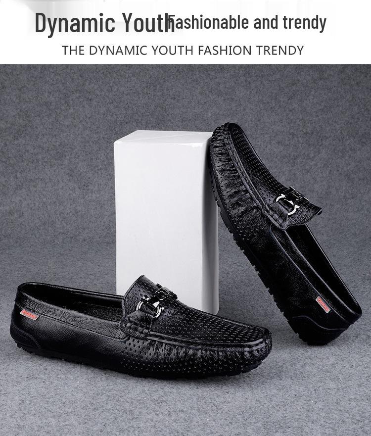 Ανδρικά Μοκασίνια Slip-on από Γνήσιο Δέρμα - Ανοιξιάτικα Casual Ευέλικτα Παπούτσια Οδήγησης