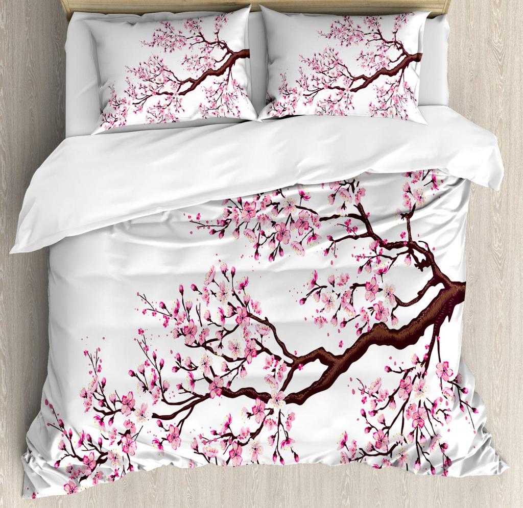 Chic Spring Flower Duvet Cover Vintage Flowers Comforter Cover Microfiber Garden Floral Bedding Set Full Queen Size Bedclothes