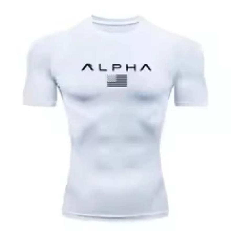 

Men Compression Fitness Shirt Quick Dry Breathable Sweat Absorbing Tight Fit Moisture-Wicking Sweat-Resistant Athletic Top for Workout Gym XXXL білий