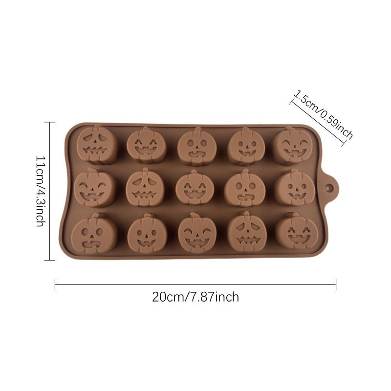 Halloween Scary Silicone Mold 15 Cavity  Pumpkin Ghost Resin Molds Chocolate Gummy Mould Cake Decoration Baking Mold
