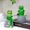 Frog Garden Statue Ornament: Outdoor/Indoor Resin Decor