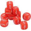 Fraction Dice, 20Pcs Multi Faceted Math Fraction Dices Fraction Dice Class Set Table Game Accessories for Kids Math Practice (Red)