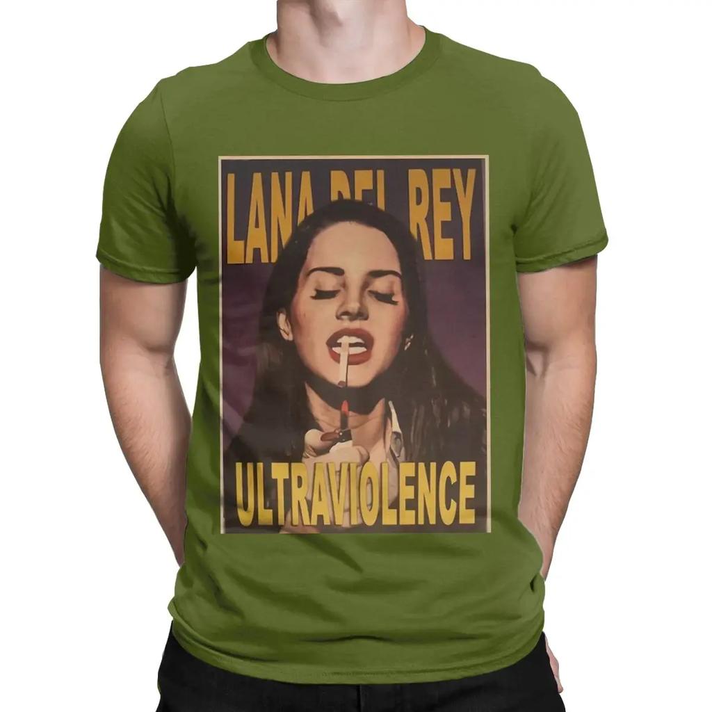 Lana Del Rey Music T Shirts for Men 100% Cotton Vintage T-Shirt O Neck Did You Know That There's Tees Short Sleeve Clothes