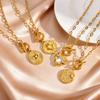 Trendy Chic Shell Conch Strawberry Heart Pendant Stainless Steel OT Buckle Square Chain Necklace for Women Jewelry Gifts