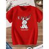 Kids Crewneck Short Sleeve T-Shirt, Fashion Devil Bunny Print Summer Tee