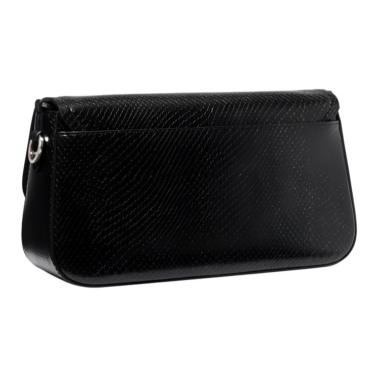 New MICHAEL KORS PARKER Snakeskin Print Embossed Leather Handbag Shoulder Bag Medium Size Women's Black 30F2S7PC6E-0001