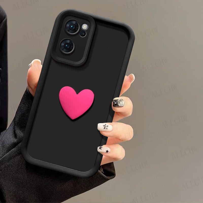 

For OPPO Reno13 F Case OPPO Reno 13F 5G Phone Case OPPO CPH2699 Cover Matte Back Cover 3D Cute Love Heart Silicone Phone Case For OPPO Reno13 F 5G