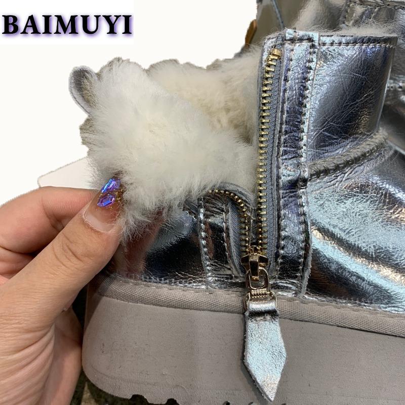 Flats Platform Ankle Snow Boots Women Fur Cotton Shoes Winter Plush Warm 2024 Trend Designer Waterproof Woman Casual Botas Mujer