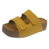 Thick-cut Toast Boken Tow Summer 2025 New Leather Comfortable Soft Non-slip Double-belt Velcro Slippers