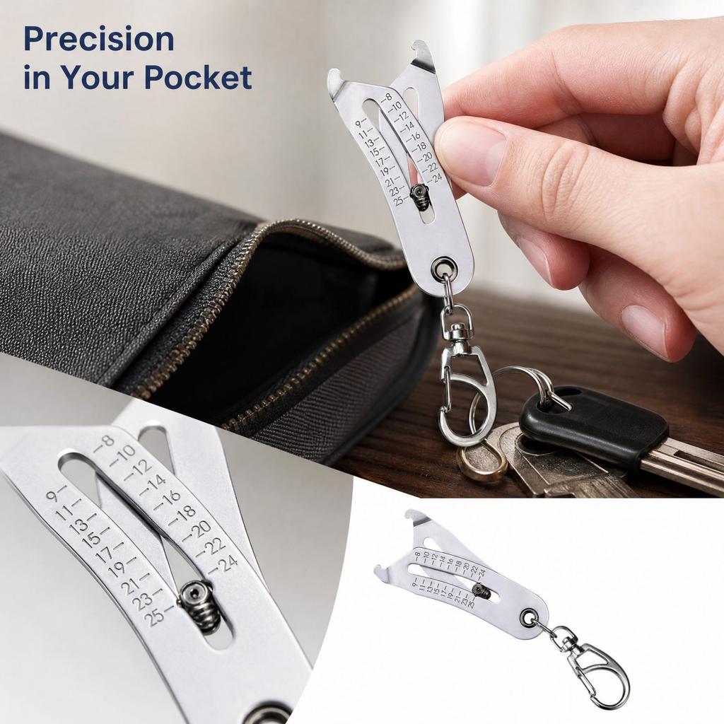 Portable Precision Thread Size Checker Keychain for Fastener Size Identification