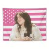Rosa Amerikanische Flagge Wandteppich mit ikonischem Komikerporträt Virales Meme Trendige Zimmerdekoration für Internetkultur Comedy-Fans
