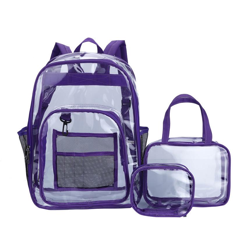 Large Capacity Transparent PVC Backpack for Students