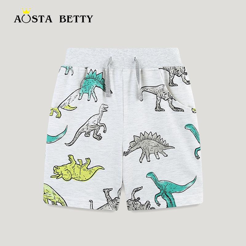 

Boys Dinosaur Print Sports Shorts - Summer Cotton Trend, European & American Style 100cm