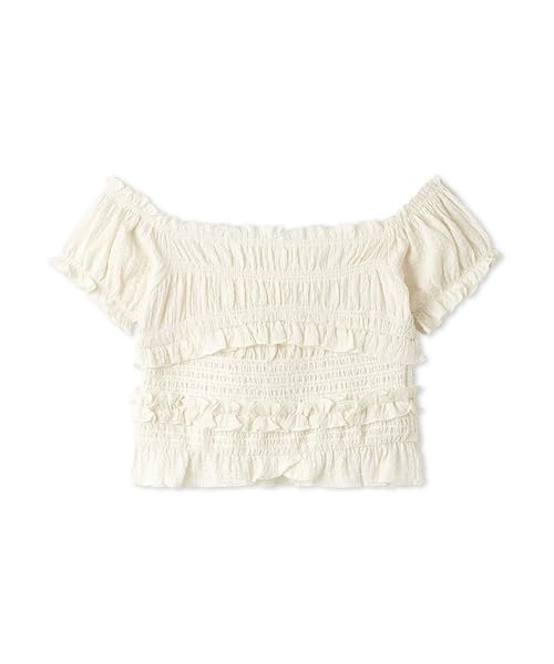Lily Brown Shirred Frill Top LWFT251185 IVR Free Size Women's