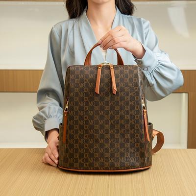 Backpack Women's New Versatile Fashion Bag Textured Printed Large Capacity School Bag Travel Bag Women's Small Backpack