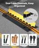 Cable Protector Ramp, 9,979 Kg/axle Capacity, 2 Channel Heavy Duty TPU Cord Hose Wire Cover, 31 X 28 Mm Channel, Traffic Speed Bump with Flip-Open Top