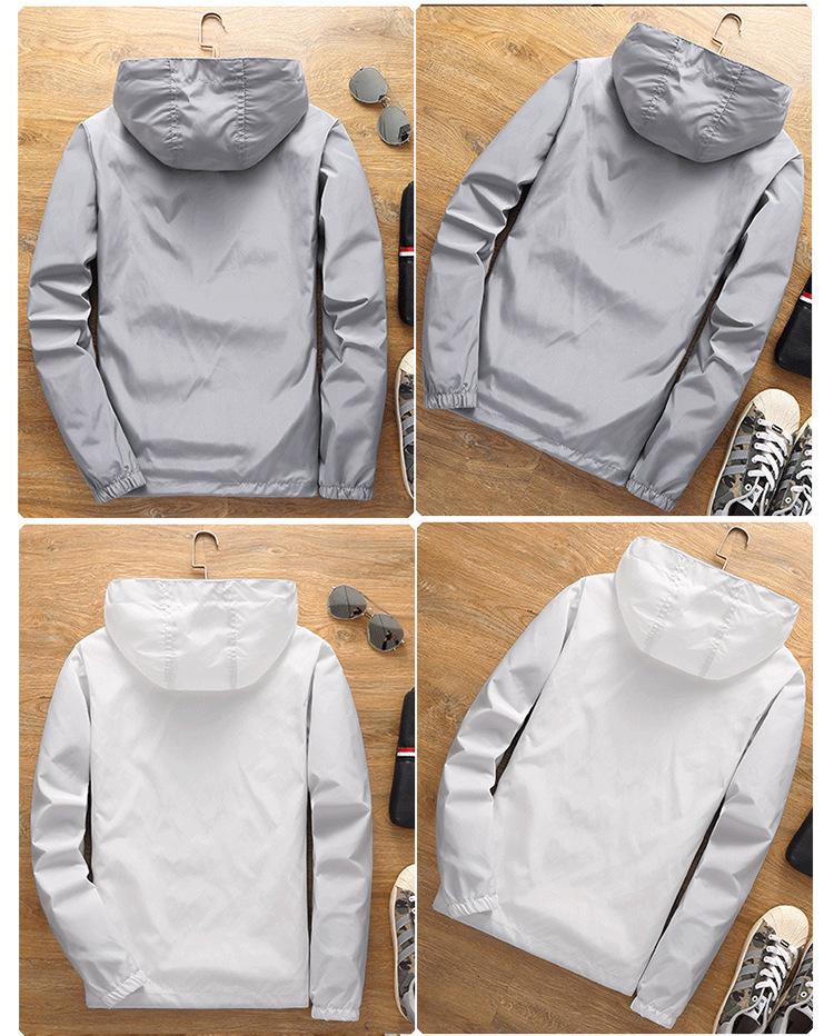 Męska kurtka wiatrówka z kapturem: Kurtka w stylu koreańskim, cienka, w dużym rozmiarze, na wiosnę/jesień, z nadrukowanym logo, idealna dla nastolatków i studentów