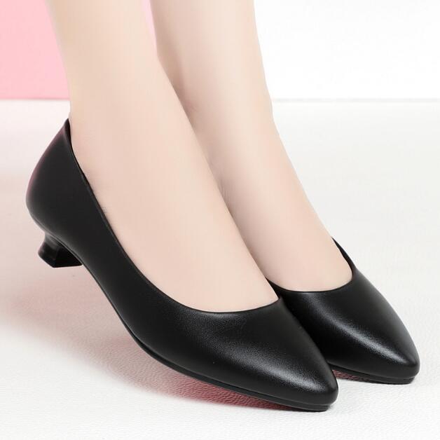 New Genuine Leather Women Shoes Low Heel Comfortable Female Casual Shoes Mid Heel Office Work Shoes Women Wedges Shoes 8 models