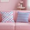 Simple Purple Plaidprint Pillow Case Comfort Sofa Bed Silky Elegant Invisible Zipper Custom Decorative Cushion Cover