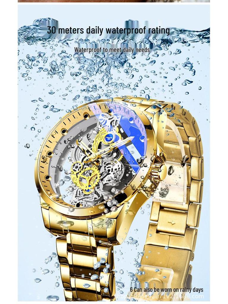 Men's Double-Sided Transparent Automatic Waterproof Luminous Watch - TikTok Favorite