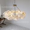 Glass Petal Ceiling Chandeliers 2024 New LED Lights Luxury Long Hanging Lamps Modern Home Decoration Lustres for Dining Table