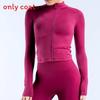 Seamless Long Sleeve Yoga Jacket With Zipper For Women Fitness And Running Activities
