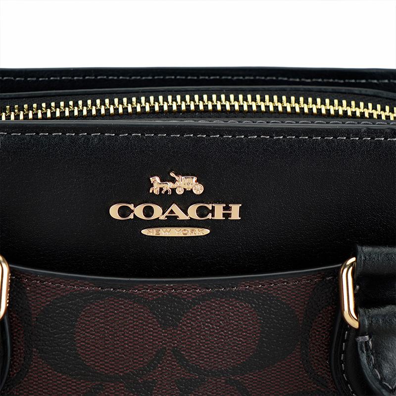 Coach Darcie 26 Zipper Closure Monogram Print Coated Canvas And Smooth Leather Mini Shoulder Crossbody Handbag Women handbag Black CH174-IMAA8