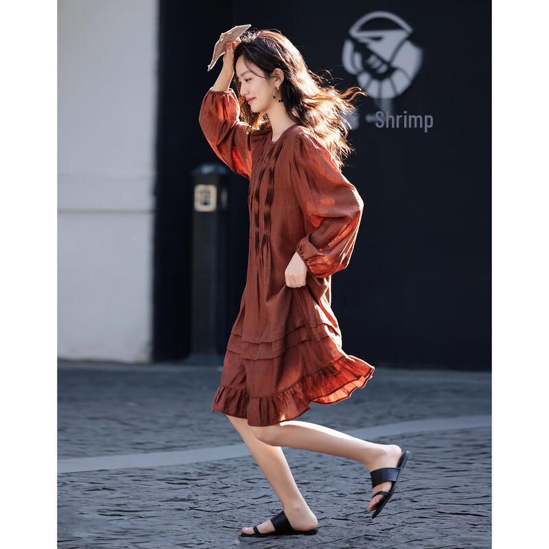 Elegant Lyocell Pleated A-Line Midi Dress