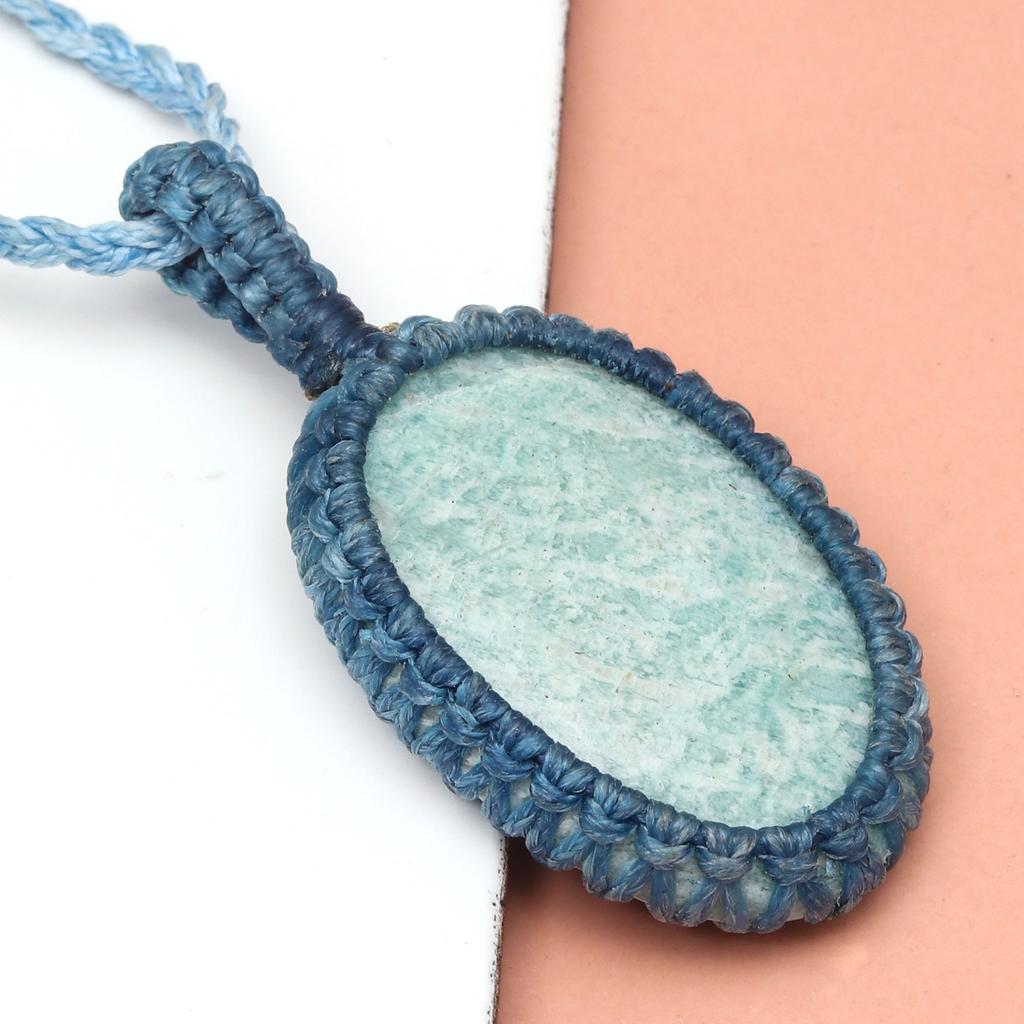 Amazonite Necklace Jewelry Choker Collier Necklace Woman Collar Macrame