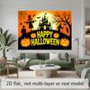 Party Backdrop Halloween Castle Flat Banners Scary Scarecrow Pumpkin Celebrations Wedding Photo Booth Background Front Door Decor