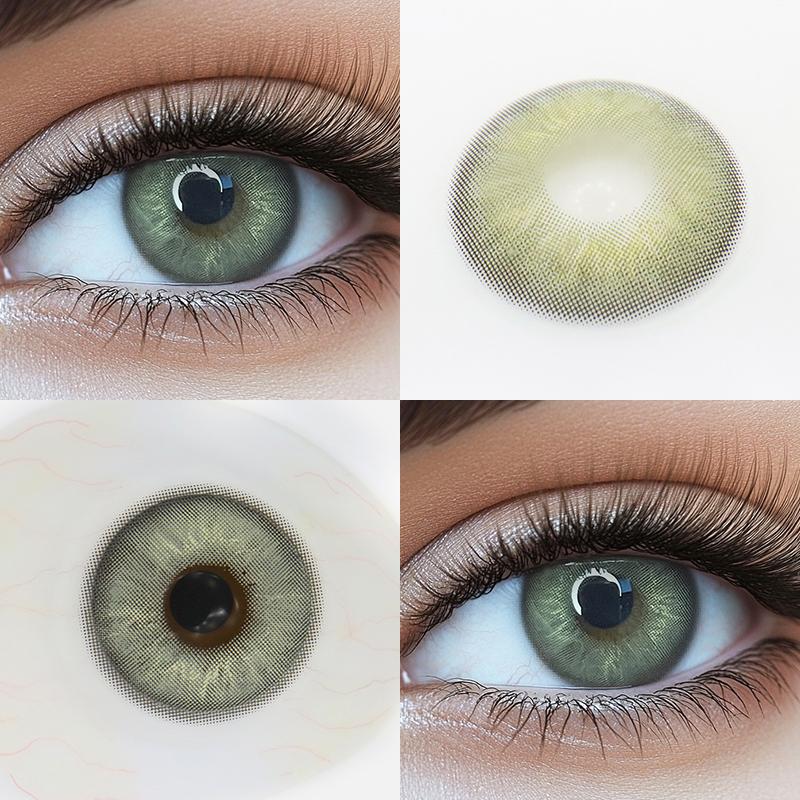 Freshlady Irish Green and Gray Collection 14.2mm Colored Contact Lenses 1 Year Disposable for Daily Wear