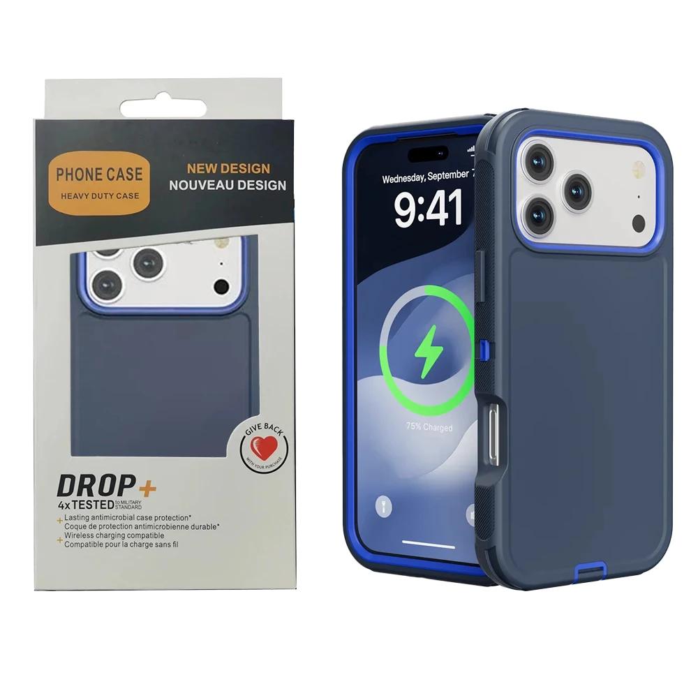 Heavy Duty Rugged Military Grade Phone Case for IPhone 17Pro Max 16 15 14 13 12 Defender Armor Ott Box Anti-Drop Protect Cover