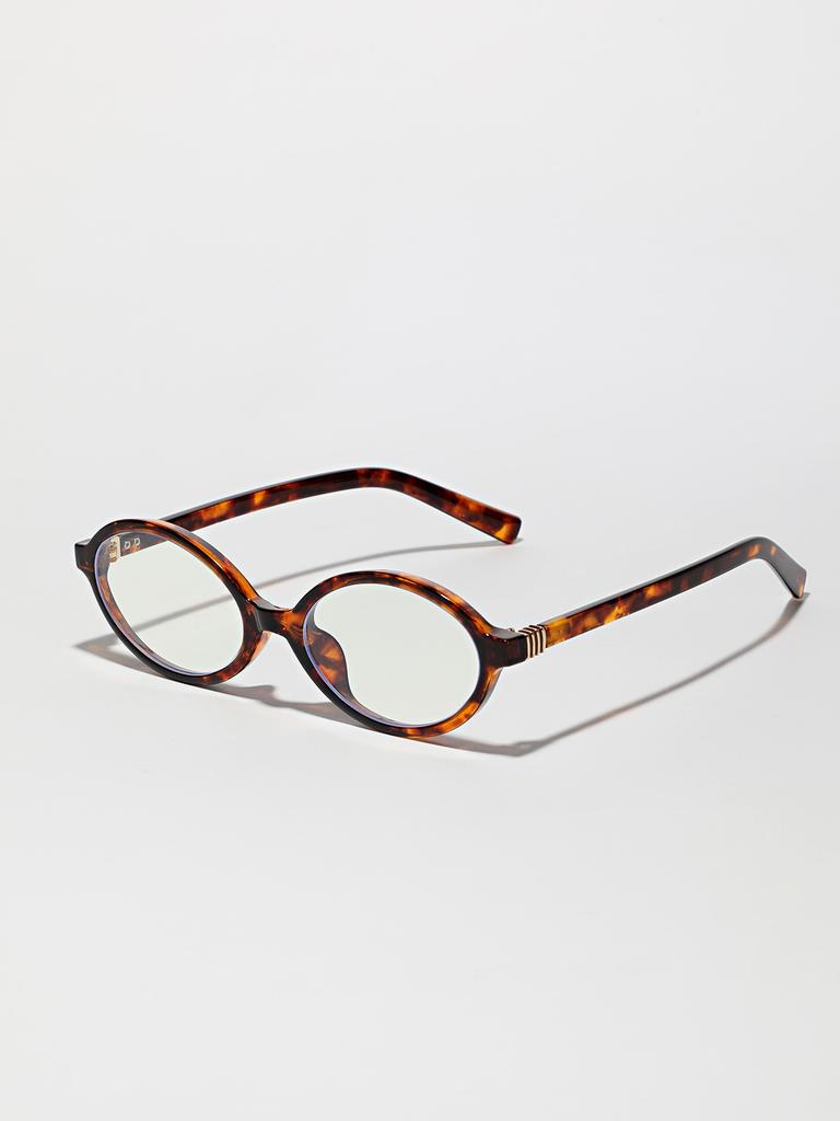 Glasses Oval Retro Personality Flat Mirrors Women'S Frame Round Frame Nerd Glasses Men