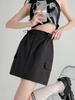 Retro Cargo Skirt for Women Summer Drawstring High Waist Slim Mini Shorts Skirt Fashion Design Preppy Style Style Female Clothes